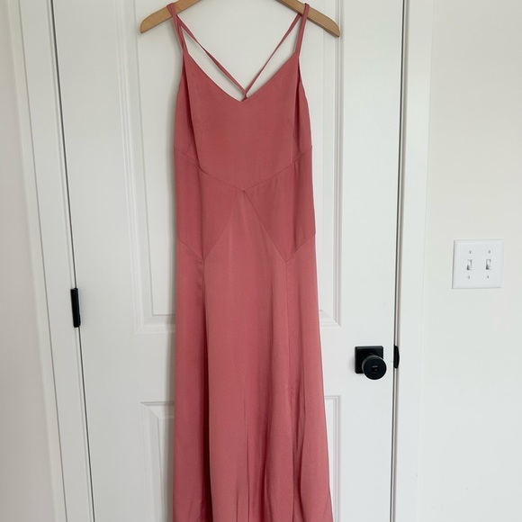 Ted Baker Pink Asymmetrical Panelled Midi Slip Dress Size 1 - Picture 4 of 6